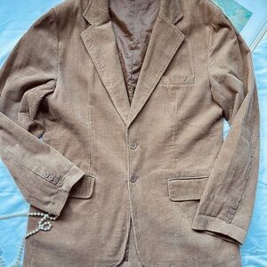 Machine Corduroy Blazer in Warm Brown